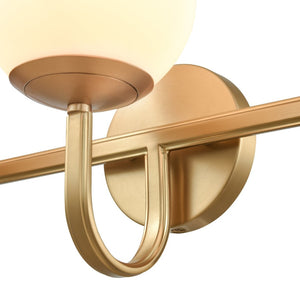 Atlas Caroline 2-Light Vanity Light Fixture - Modern Geometry with Opal Glass for Timeless Elegance Brushed Gold 24'' WL11550-GD