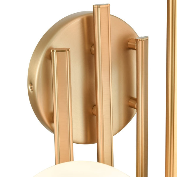 Atlas Caroline 28'' High 3-Light Right Sconce - Modern Brushed Gold Fixture with Opal Glass Globes WL11552-GD