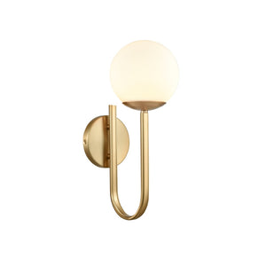 Atlas Caroline 2-Light Vanity Light Fixture - Modern Geometry with Opal Glass for Timeless Elegance Brushed Gold 6'' WL11553-GD