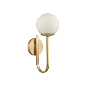 Atlas Caroline 2-Light Vanity Light Fixture - Modern Geometry with Opal Glass for Timeless Elegance Brushed Gold 6'' WL11553-GD