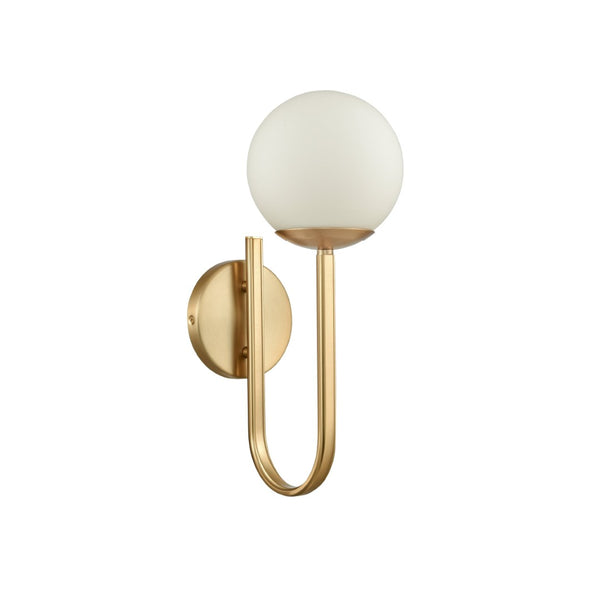 Atlas Caroline 2-Light Vanity Light Fixture - Modern Geometry with Opal Glass for Timeless Elegance Brushed Gold 6'' WL11553-GD