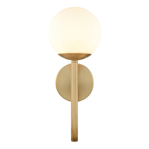 Atlas Caroline 2-Light Vanity Light Fixture - Modern Geometry with Opal Glass for Timeless Elegance Brushed Gold 6'' WL11553-GD