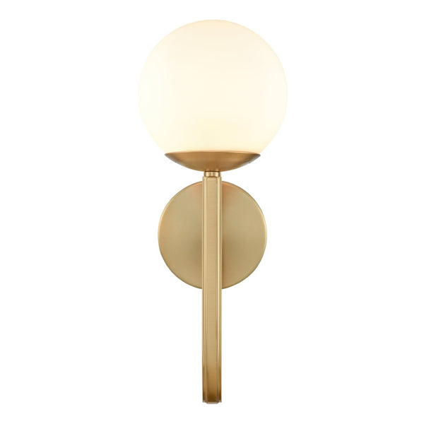 Atlas Caroline 2-Light Vanity Light Fixture - Modern Geometry with Opal Glass for Timeless Elegance Brushed Gold 6'' WL11553-GD