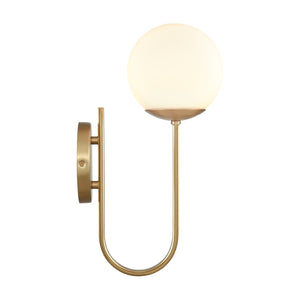 Atlas Caroline 2-Light Vanity Light Fixture - Modern Geometry with Opal Glass for Timeless Elegance Brushed Gold 6'' WL11553-GD