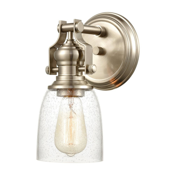 Atlas Chadwick 1-Light Sconce: Industrial Elegance for Stylish Indoor Lighting in Modern Spaces Satin Nickel 6'' WL11555-NK