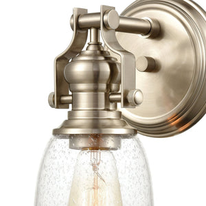 Atlas Chadwick 1-Light Sconce: Industrial Elegance for Stylish Indoor Lighting in Modern Spaces Satin Nickel 6'' WL11555-NK