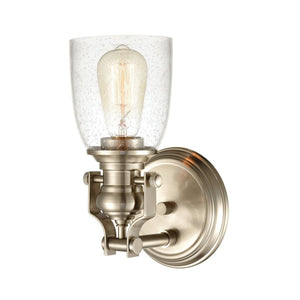 Atlas Chadwick 1-Light Sconce: Industrial Elegance for Stylish Indoor Lighting in Modern Spaces Satin Nickel 6'' WL11555-NK