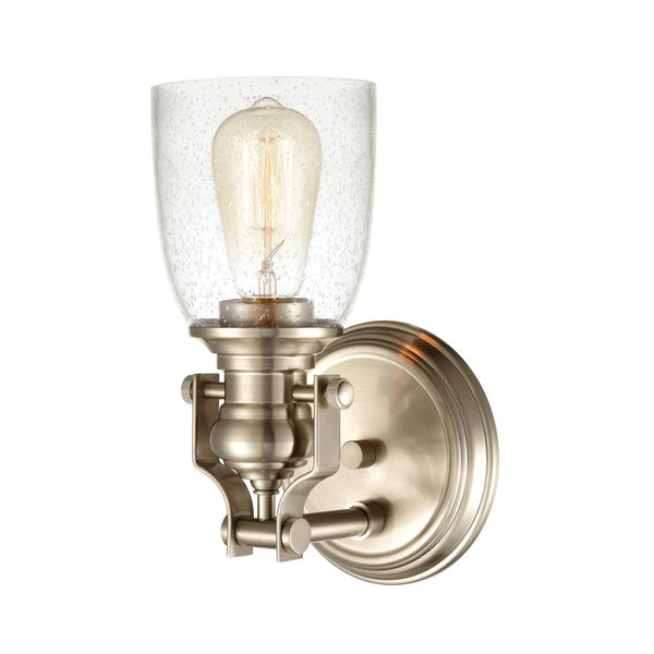 Atlas Chadwick 1-Light Sconce: Industrial Elegance for Stylish Indoor Lighting in Modern Spaces Satin Nickel 6'' WL11555-NK