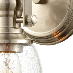 Atlas Chadwick 1-Light Sconce: Industrial Elegance for Stylish Indoor Lighting in Modern Spaces Satin Nickel 6'' WL11555-NK