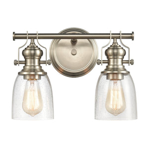 Atlas Chadwick 1-Light Sconce: Industrial Elegance for Stylish Indoor Lighting in Modern Spaces Satin Nickel 14'' WL11556-NK