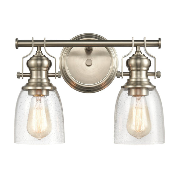 Atlas Chadwick 1-Light Sconce: Industrial Elegance for Stylish Indoor Lighting in Modern Spaces Satin Nickel 14'' WL11556-NK