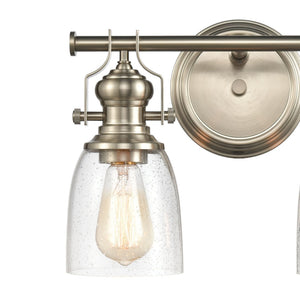 Atlas Chadwick 1-Light Sconce: Industrial Elegance for Stylish Indoor Lighting in Modern Spaces Satin Nickel 14'' WL11556-NK