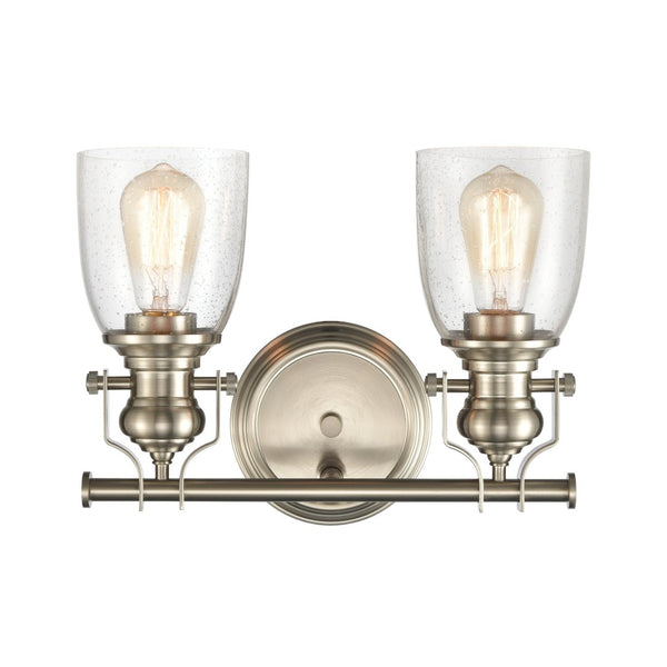 Atlas Chadwick 1-Light Sconce: Industrial Elegance for Stylish Indoor Lighting in Modern Spaces Satin Nickel 14'' WL11556-NK