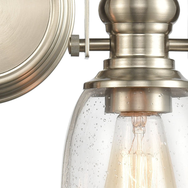 Atlas Chadwick 1-Light Sconce: Industrial Elegance for Stylish Indoor Lighting in Modern Spaces Satin Nickel 14'' WL11556-NK
