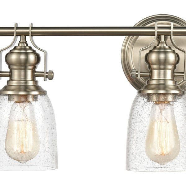 Atlas Chadwick 1-Light Sconce: Industrial Elegance for Stylish Indoor Lighting in Modern Spaces Satin Nickel 23'' WL11557-NK