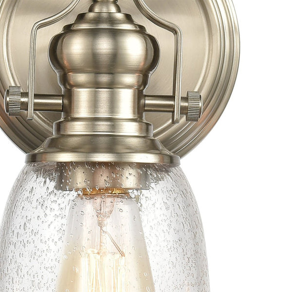 Atlas Chadwick 1-Light Sconce: Industrial Elegance for Stylish Indoor Lighting in Modern Spaces Satin Nickel 23'' WL11557-NK