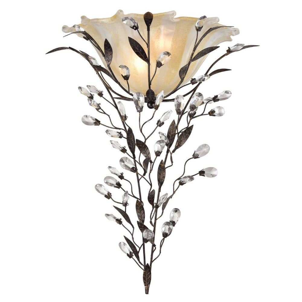 Atlas Circeo 22'' High 2-Light Sconce - Elegant Cottage Charm with Crystal Accents & Ornate Metalwork WL11564-BZ