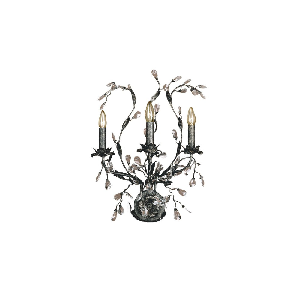 Atlas Circeo 24'' High 3-Light Wall Sconce - Deep Rust Finish with Crystal Droplets for Stunning Ambiance WL11565-BZ