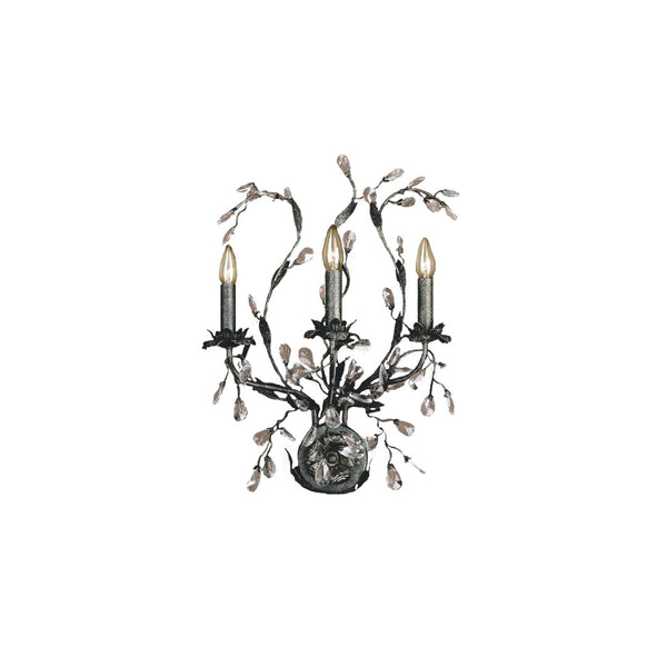 Atlas Circeo 24'' High 3-Light Wall Sconce - Deep Rust Finish with Crystal Droplets for Stunning Ambiance WL11565-BZ