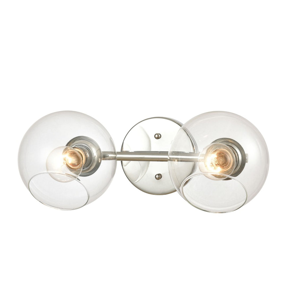 Atlas Claro 4-Light Vanity Fixture - Modern Clear Glass Spheres for Bright Bathroom Illumination Polished Chrome 16'' WL11567-CH