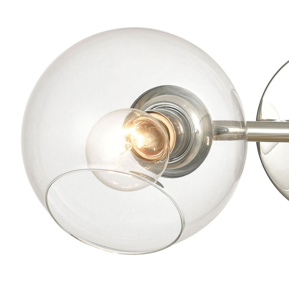 Atlas Claro 4-Light Vanity Fixture - Modern Clear Glass Spheres for Bright Bathroom Illumination Polished Chrome 16'' WL11567-CH