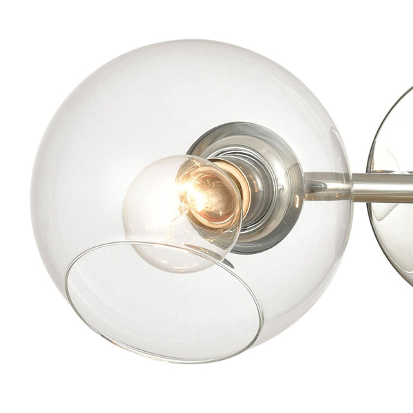 Atlas Claro 4-Light Vanity Fixture - Modern Clear Glass Spheres for Bright Bathroom Illumination Polished Chrome 16'' WL11567-CH