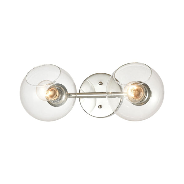 Atlas Claro 4-Light Vanity Fixture - Modern Clear Glass Spheres for Bright Bathroom Illumination Polished Chrome 16'' WL11567-CH