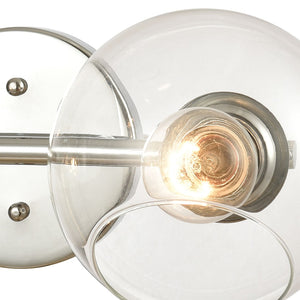 Atlas Claro 4-Light Vanity Fixture - Modern Clear Glass Spheres for Bright Bathroom Illumination Polished Chrome 16'' WL11567-CH