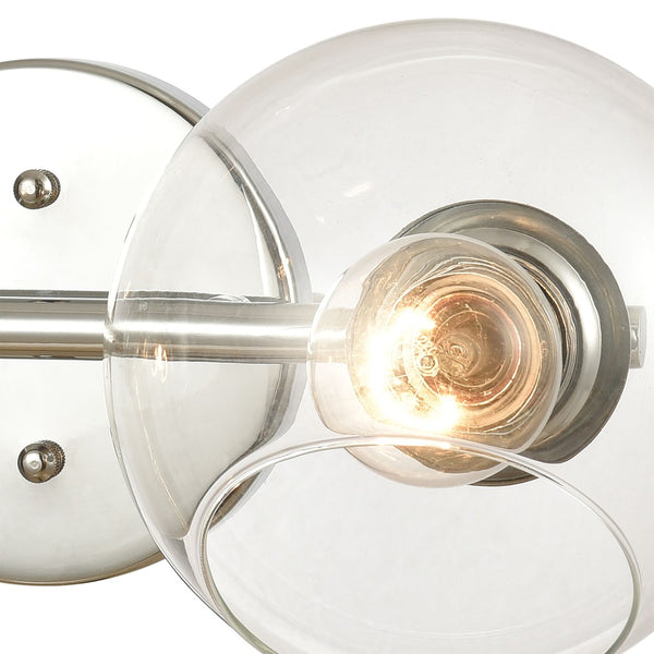 Atlas Claro 4-Light Vanity Fixture - Modern Clear Glass Spheres for Bright Bathroom Illumination Polished Chrome 16'' WL11567-CH