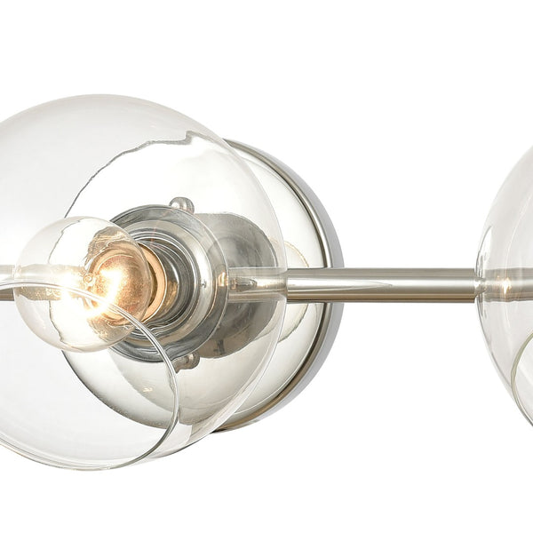 Atlas Claro 4-Light Vanity Fixture - Modern Clear Glass Spheres for Bright Bathroom Illumination Polished Chrome 26'' WL11568-CH
