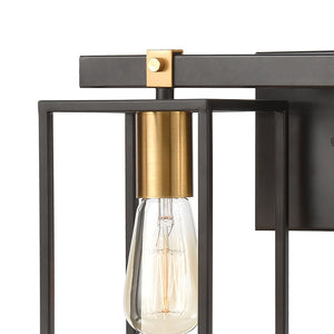 Atlas Cloe 2-Light Vanity Light Fixture - Stylish Industrial Design with Open Cage for Modern Spaces Matte Black 16'' WL11570-BK