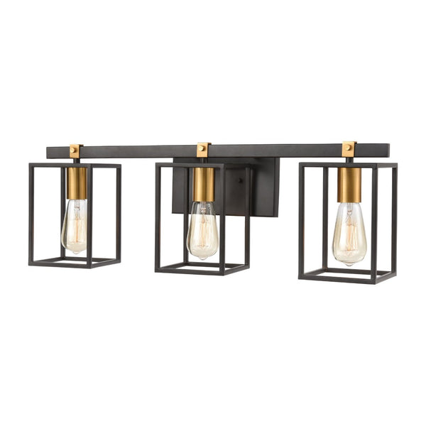 Atlas Cloe 2-Light Vanity Light Fixture - Stylish Industrial Design with Open Cage for Modern Spaces Matte Black 26'' WL11571-BK