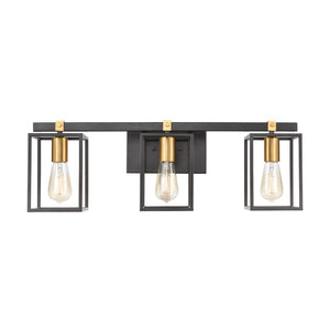Atlas Cloe 2-Light Vanity Light Fixture - Stylish Industrial Design with Open Cage for Modern Spaces Matte Black 26'' WL11571-BK
