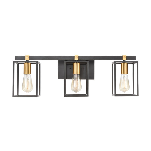 Atlas Cloe 2-Light Vanity Light Fixture - Stylish Industrial Design with Open Cage for Modern Spaces Matte Black 26'' WL11571-BK