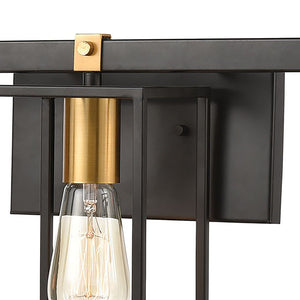 Atlas Cloe 2-Light Vanity Light Fixture - Stylish Industrial Design with Open Cage for Modern Spaces Matte Black 26'' WL11571-BK