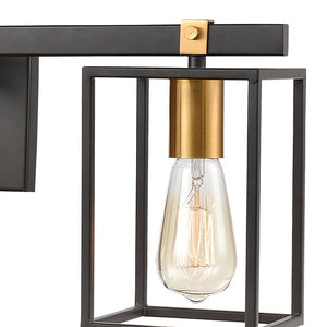 Atlas Cloe 2-Light Vanity Light Fixture - Stylish Industrial Design with Open Cage for Modern Spaces Matte Black 26'' WL11571-BK