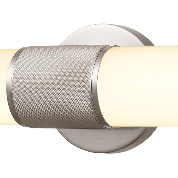 Atlas Conduit 24" Wide Integrated LED Vanity Light - Modern Matte Nickel Fixture with Opal Glass Shade WL11574-NK
