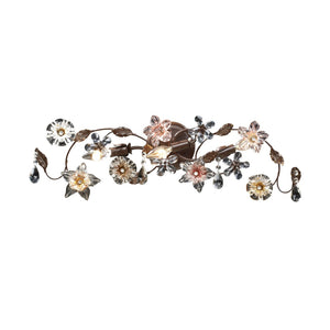 Atlas Cristallo Fiore 2-Light Vanity Light - Artisan Glass Elegance with Warm Metal for Any Space Deep Rust 30'' WL11577-BZ