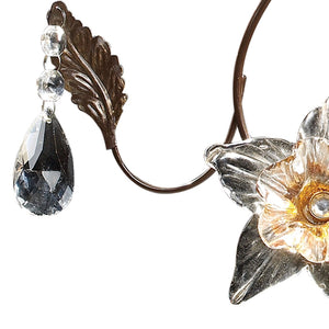 Atlas Cristallo Fiore 2-Light Vanity Light - Artisan Glass Elegance with Warm Metal for Any Space Deep Rust 30'' WL11577-BZ