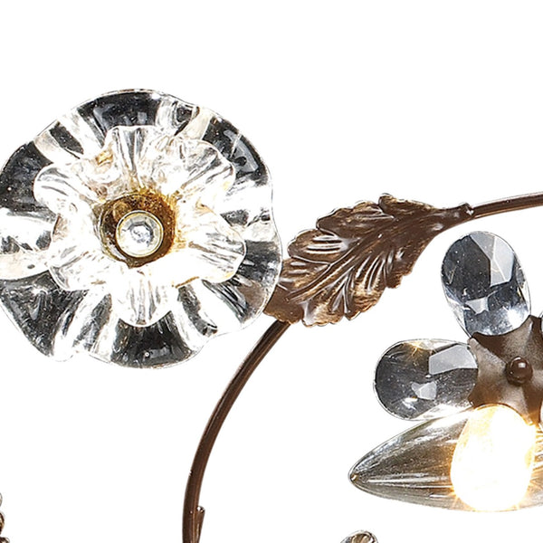 Atlas Cristallo Fiore 2-Light Vanity Light - Artisan Glass Elegance with Warm Metal for Any Space Deep Rust 30'' WL11577-BZ