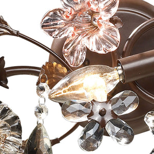 Atlas Cristallo Fiore 2-Light Vanity Light - Artisan Glass Elegance with Warm Metal for Any Space Deep Rust 30'' WL11577-BZ
