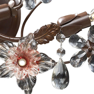 Atlas Cristallo Fiore 2-Light Vanity Light - Artisan Glass Elegance with Warm Metal for Any Space Deep Rust 30'' WL11577-BZ