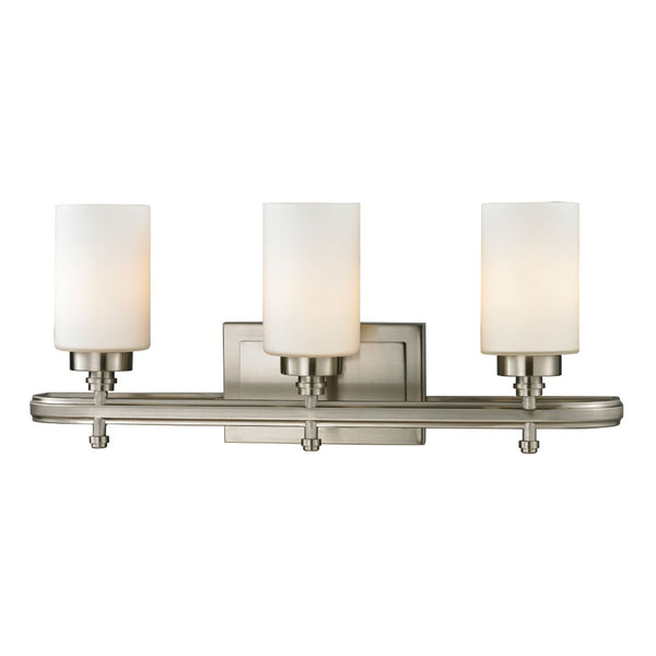 Atlas Dawson 10" High 1-Light Wall Sconce - Elegant Transitional Design with Soft White Glass Shade Brushed Nickel 23'' WL11583-NK