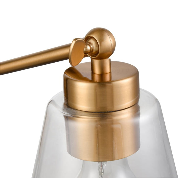 Atlas East Point 14.5'' High Adjustable Swingarm Wall Sconce with Geometric Glass Shade for Modern Spaces Satin Brass WL11587-BS