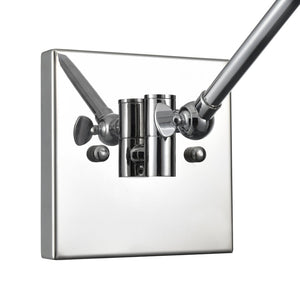 Atlas East Point 14.5'' High Adjustable Swingarm Wall Sconce with Geometric Glass Shade for Modern Spaces Polished Chrome WL11587-CH