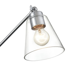 Atlas East Point 14.5'' High Adjustable Swingarm Wall Sconce with Geometric Glass Shade for Modern Spaces Polished Chrome WL11587-CH
