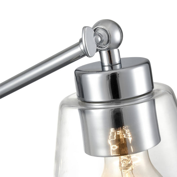 Atlas East Point 14.5'' High Adjustable Swingarm Wall Sconce with Geometric Glass Shade for Modern Spaces Polished Chrome WL11587-CH