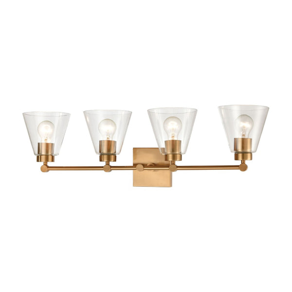 Atlas East Point 10'' High 1-Light Sconce - Modern Geometric Design for Stylish Indoor Illumination Satin Brass 33'' WL11589-BS