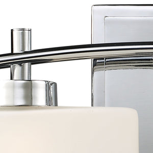 Atlas Eastbrook 2-Light Vanity Light Fixture - Contemporary Design with Opal Glass Shades for Modern Bathrooms Polished Chrome 18'' WL11590-CH