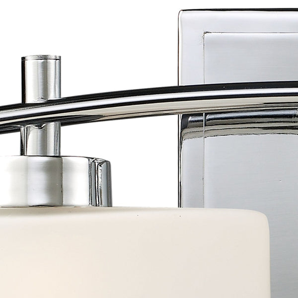 Atlas Eastbrook 2-Light Vanity Light Fixture - Contemporary Design with Opal Glass Shades for Modern Bathrooms Polished Chrome 18'' WL11590-CH